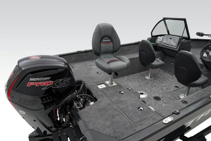 Slide: The Image of 2025 Tracker Pro Guide™ V-175 WT boat interior with Mercury Pro XS engine. - 10