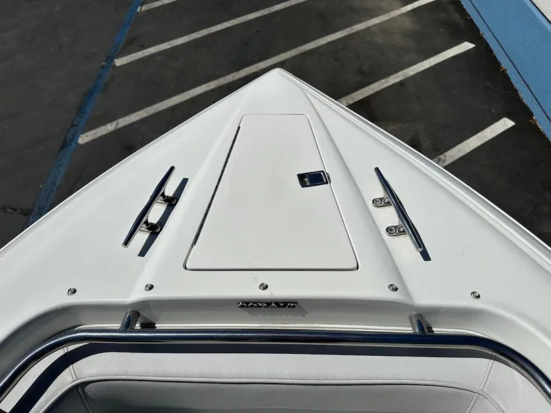 Slide: The Image of Bow of 1991 Cobalt Condurre 222 boat in parking lot. - 33