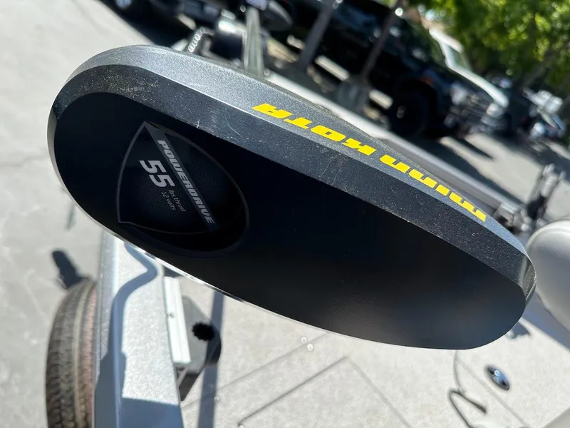 Slide: The Image of Minn Kota trolling motor on 2017 Crestliner 1600 Vision boat, close-up view. - 25