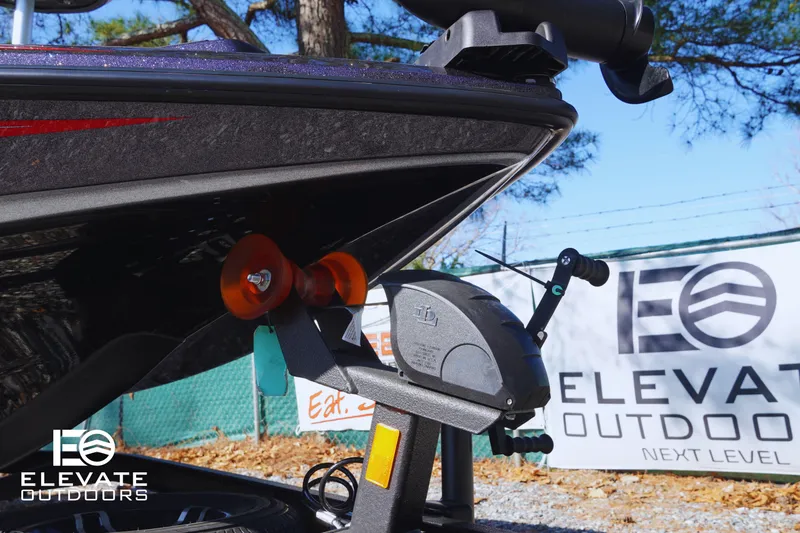 Slide: The Image of Skeeter ZX150 boat on trailer, Elevate Outdoors banner in background, 2025 model. - 19