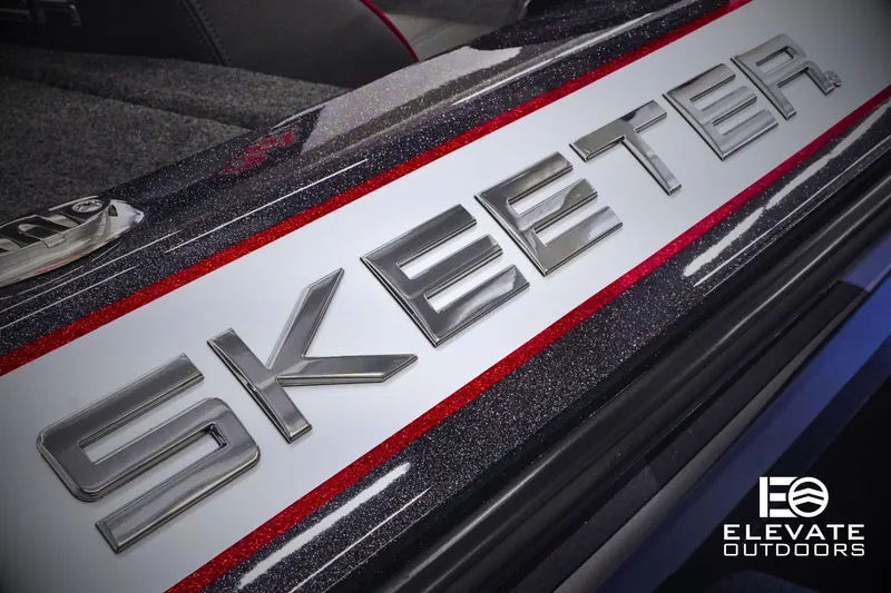 Slide: The Image of 2025 Skeeter ZX150 boat logo with sleek design and "Elevate Outdoors" branding. - 7