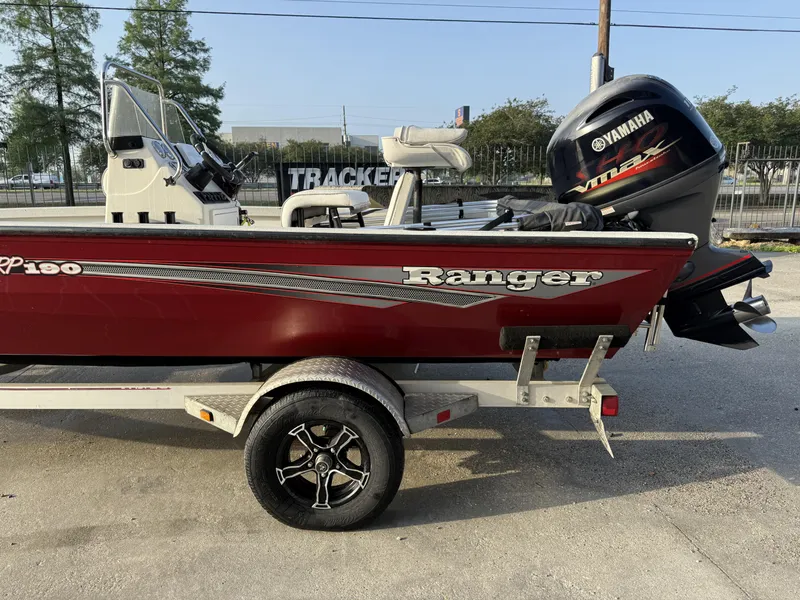 Slide: The Image of 2016 Ranger RP 190 boat with Yamaha engine on a trailer. - 12