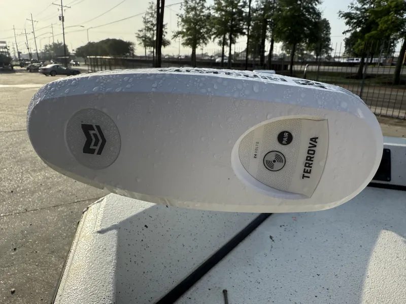 Slide: The Image of Close-up of a Terrova trolling motor on a 2016 Ranger RP 190 boat. - 14