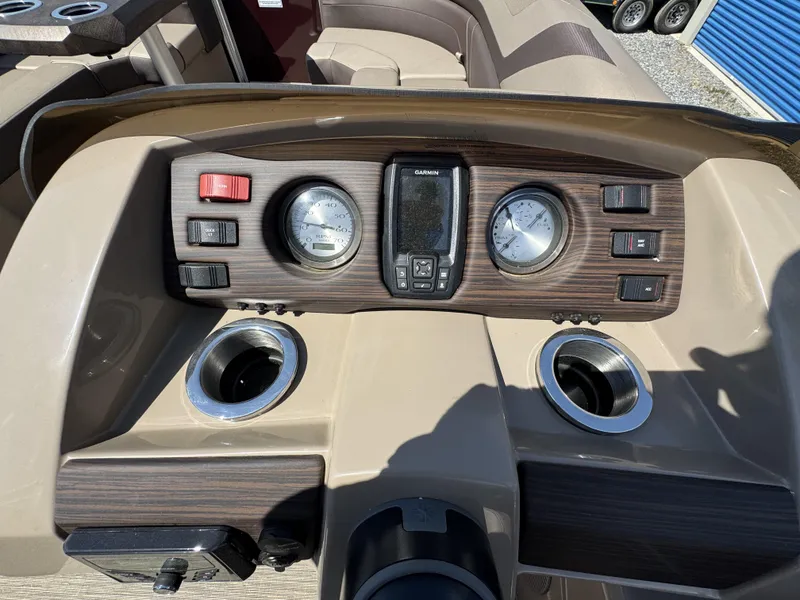 Slide: The Image of Dashboard of 2022 Bennington 22 SXSR boat with gauges and controls. - 25