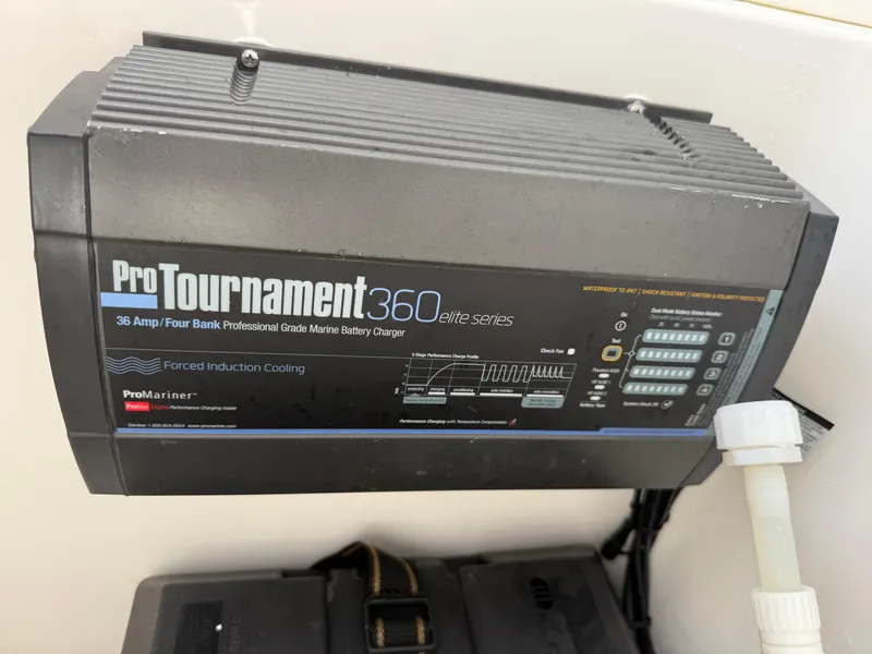 Slide: The Image of ProTournament 360 Elite marine battery charger in a 2016 Regulator 23 boat. - 31