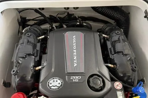Slide: The Image of 2025 Cobalt CS22 engine compartment featuring a Volvo Penta 280 V6 engine. - 14