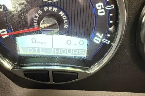 Slide: The Image of 2025 Cobalt CS22 speedometer displaying 0 miles per hour, oil pressure, and engine hours. - 16