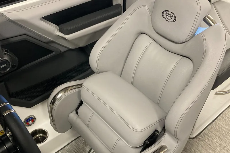 Slide: The Image of Luxurious seating in 2025 Cobalt R6 boat, featuring sleek design and premium materials. - 12