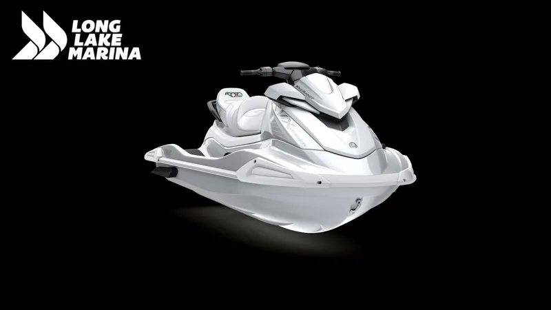 Slide: The Image of 2025 Yamaha VX Cruiser jet ski at Long Lake Marina, sleek white design on black background. - 4