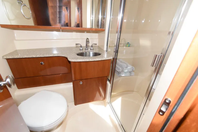 Slide: The Image of Luxurious bathroom in 2007 Meridian 341 Sedan yacht with shower and vanity. - 20