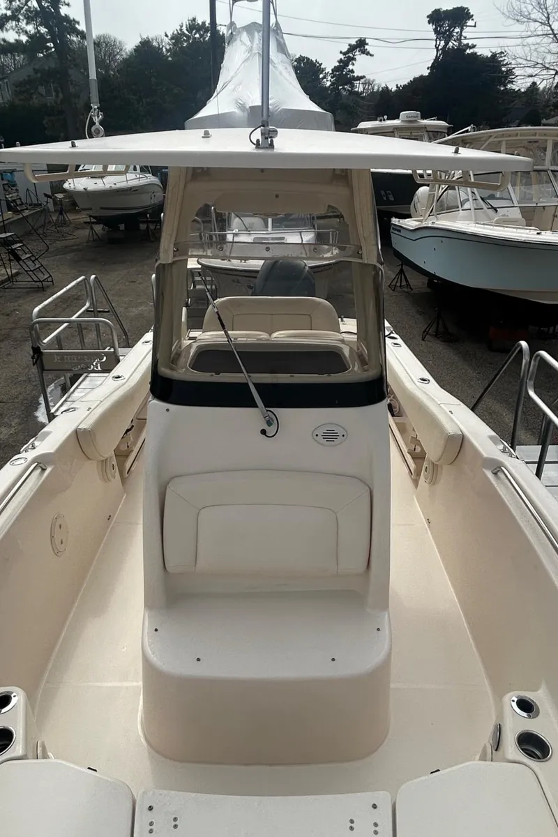 Slide: The Image of 2015 Grady-White Fisherman 257 boat seating with cup holders. - 15