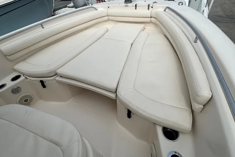 Slide: The Image of 2015 Grady-White Fisherman 257 boat interior with compact marine toilet. - 17