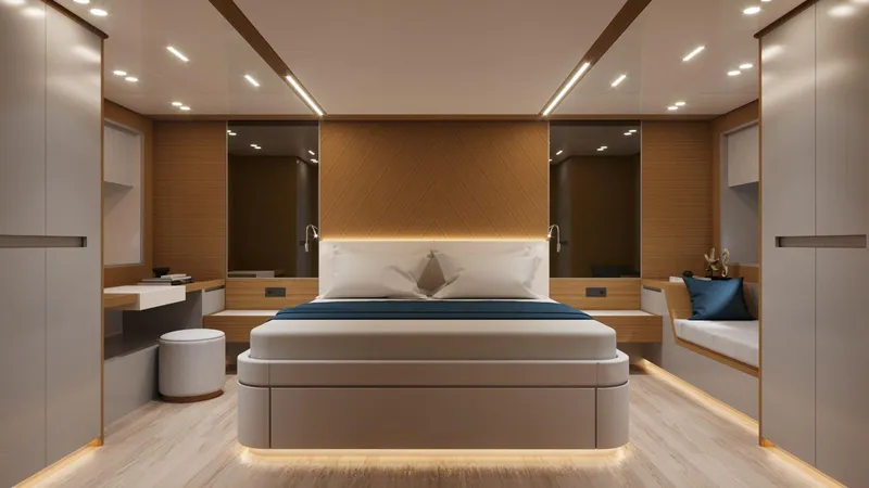 Slide: The Image of Luxurious bathroom in 2026 Vicem 68 yacht with dual sinks and modern design. - 10