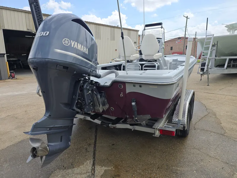 Slide: The Image of 2016 Blue Wave 2400 PureBay boat with Yamaha engine on trailer. - 6