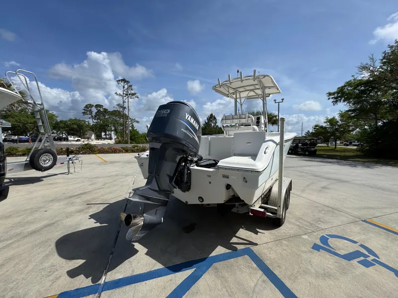 Slide: The Image of 2011 Sea Fox 236 Center Console boat with Yamaha engine on trailer. - 15