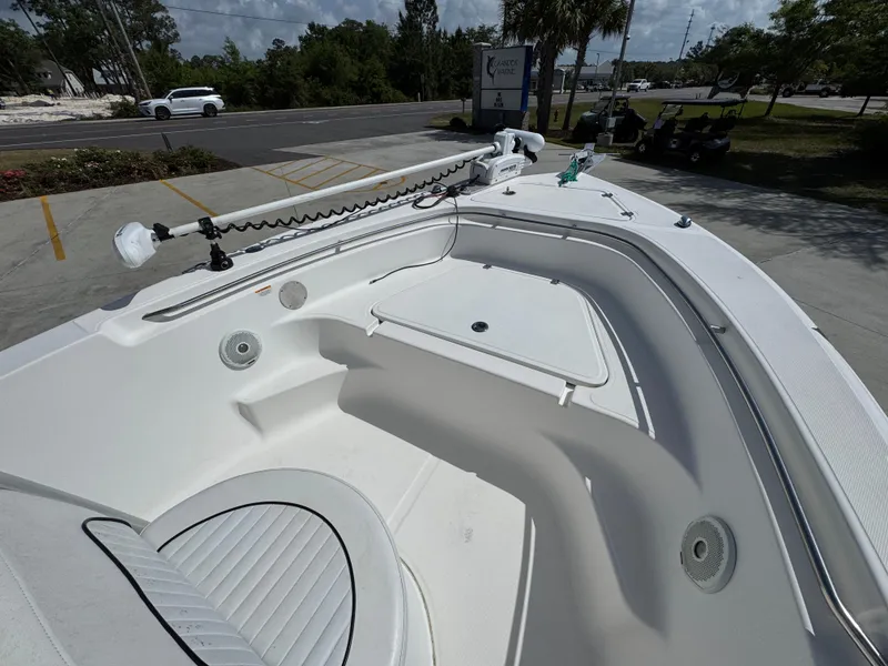 Slide: The Image of 2011 Sea Fox 236 Center Console boat, featuring spacious bow seating and modern design. - 21