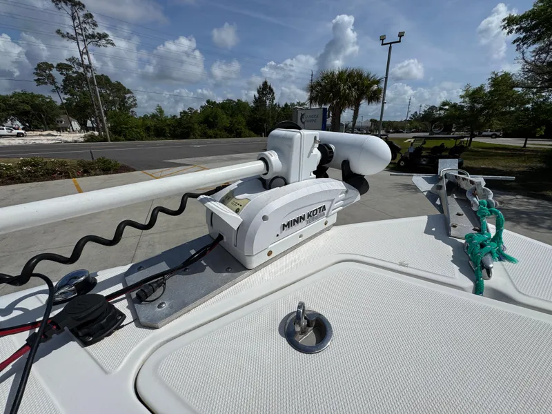 Slide: The Image of 2011 Sea Fox 236 Center Console with Minn Kota trolling motor on deck. - 23
