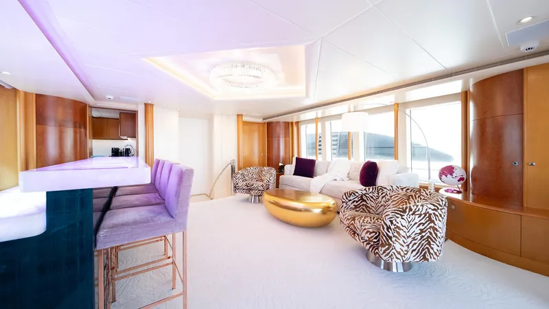 Slide: The Image of Luxurious interior of 1997 Feadship TASIA yacht with modern decor and elegant furnishings. - 42
