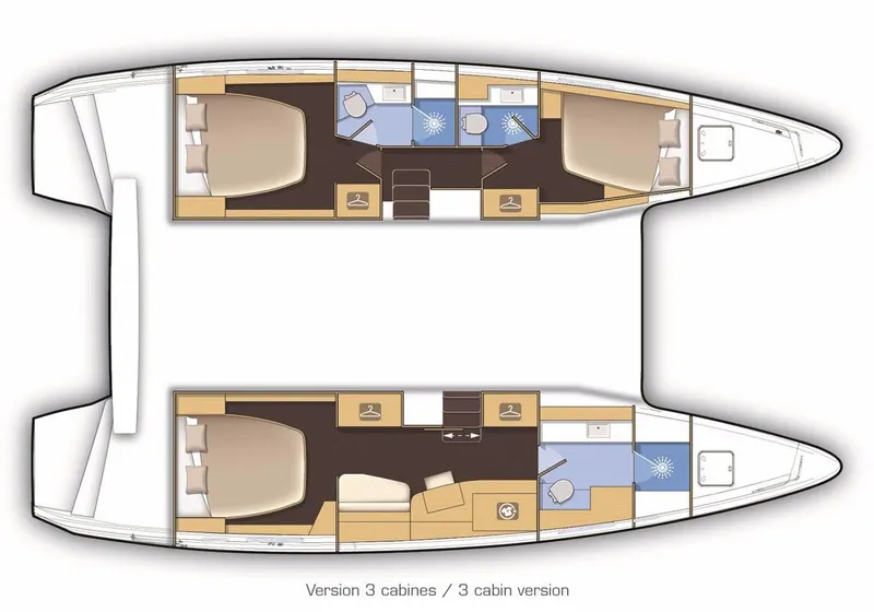 Slide: The Image of Manufacturer Provided Image: Lagoon 42 3 Cabin Layout - 3
