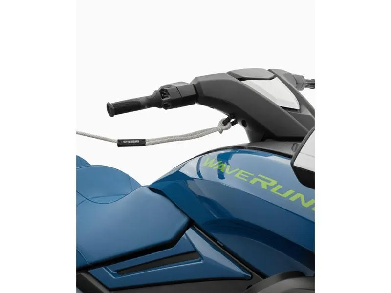 Slide: The Image of 2024 Yamaha FX Cruiser SVHO with Audio, blue body, close-up of handlebars and seat. - 6