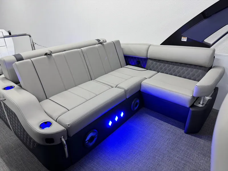 Slide: The Image of Luxurious seating in 2025 Barletta Reserve Leggera R26UCA with blue LED lights and cup holders. - 20