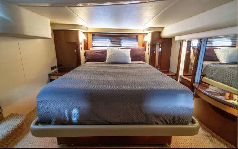 Slide: The Image of Luxurious bedroom interior of 2008 Sea Ray 58 Sedan Bridge yacht. - 42