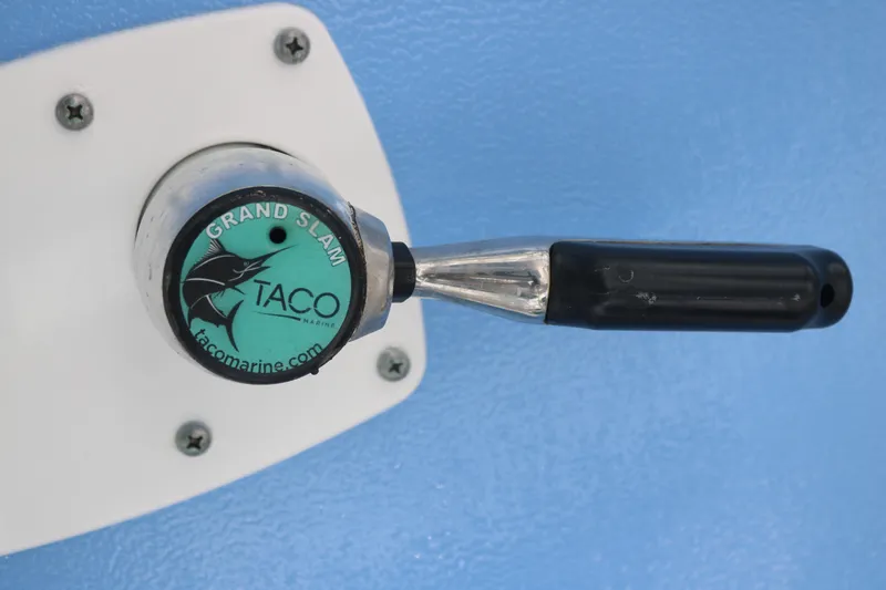 Slide: The Image of TACO Marine Grand Slam handle on 2023 Robalo R317 boat. - 10