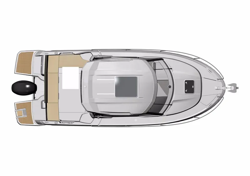 Slide: The Image of Top view of 2025 Jeanneau NC 795 boat design with outboard motor. - 26