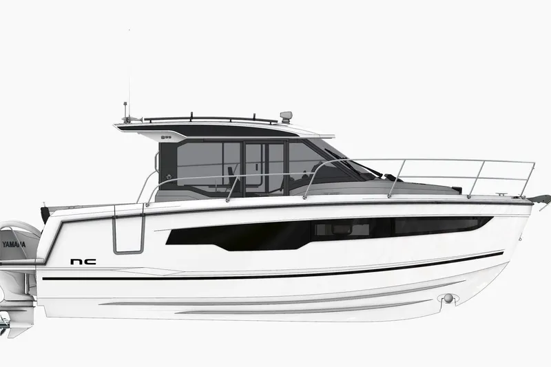 Slide: The Image of 2025 Jeanneau NC 895 Series 2 boat, sleek design, side view, white hull. - 90