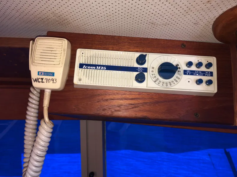 Slide: The Image of Vintage Icom M25 radio on 1976 Grand Banks 42 Classic yacht. - 40