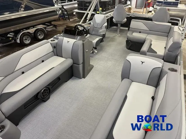 Slide: The Image of 2025 Tahoe Sport 2185 Rear Fish boat interior with Honda 4-Stroke EFI engine, showcased at Boat World. - 29