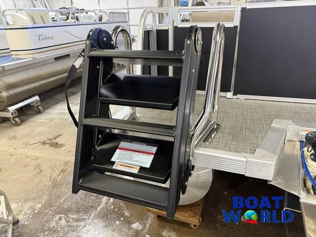 Slide: The Image of 2025 Tahoe LTZ 2385 Elite Cruise boat ladder, featuring durable design and easy access at Boat World. - 40