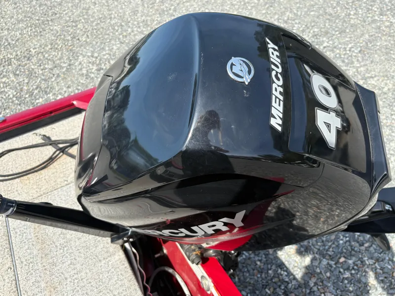 Slide: The Image of Mercury 40 outboard motor on 2021 Tracker Super Guide V-16 T boat. - 14