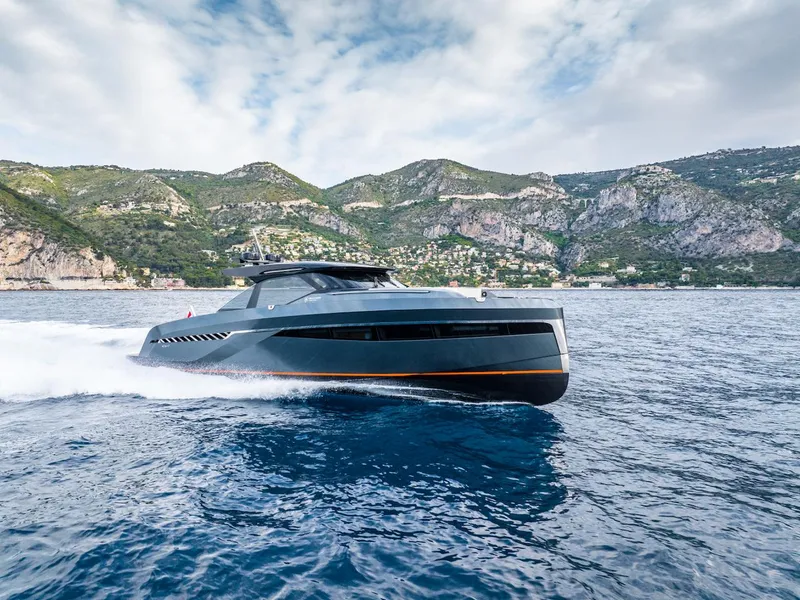 Slide: The Image of 2023 Bekkers Yachts Azur 45HT cruising on scenic coastal waters. - 22