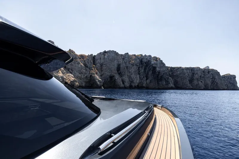 Slide: The Image of 2023 Bekkers Yachts Azur 45HT cruising near rocky coastline. - 38