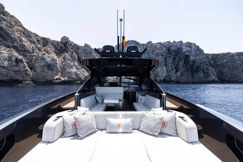 Slide: The Image of Luxurious 2023 Bekkers Yachts Azur 45HT cruising near rocky cliffs. - 39