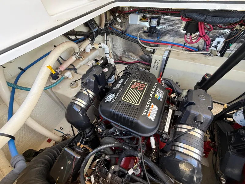 Slide: The Image of Engine compartment of a 2007 Regal 2860 Window Express with Volvo Penta engine. - 30