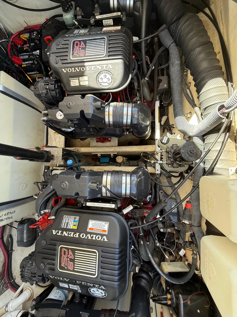 Slide: The Image of Engine compartment of a 2007 Regal 2860 Window Express with Volvo Penta engines. - 36