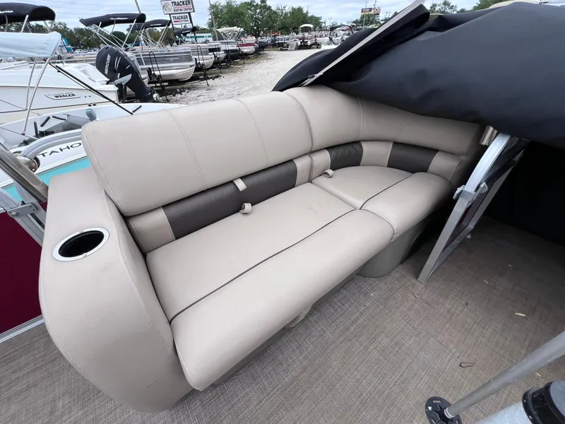 Slide: The Image of 2022 Sun Tracker Party Barge 22 RF XP3 pontoon boat seating area. - 17