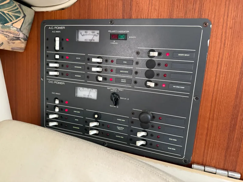 Slide: The Image of Electrical control panel on a 1998 Tiara Yachts 2900 Open boat. - 24