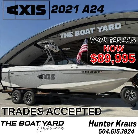 Slide: The Image of 2021 Axis A24 boat for sale at The Boat Yard, discounted to $89,995. Trades accepted. - 0