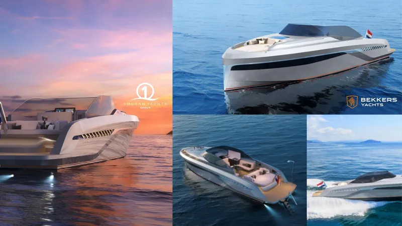 Slide: The Image of Luxury Bekkers Yachts AZUR 45SR 2026 model cruising at sunset and open sea. - 3