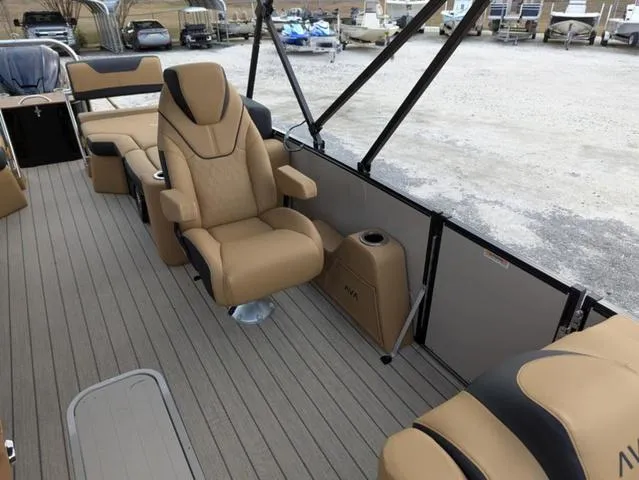 Slide: The Image of 2025 Avalon Catalina Quad Lounger 23 FT with luxurious seating and spacious deck. - 16