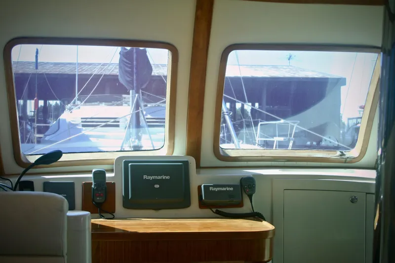 Slide: The Image of Interior view of a 2009 Prout 45S yacht with navigation equipment. - 14