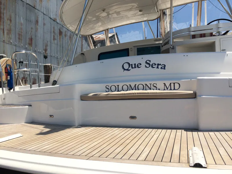 Slide: The Image of Sailing yacht "Que Sera" docked, Prout 45S model, 2009, Solomons, MD. - 37