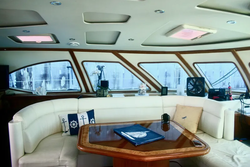 Slide: The Image of Luxurious interior of 2009 Prout 45S yacht with elegant seating and panoramic windows. - 9