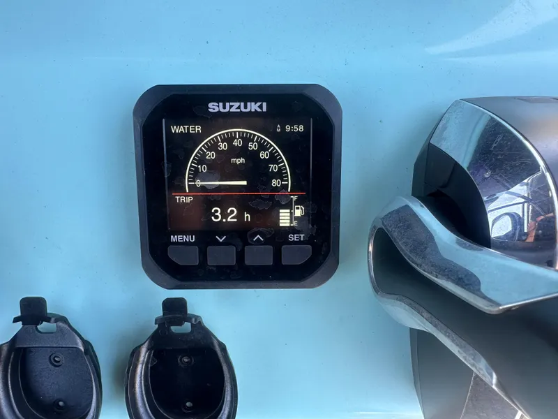 Slide: The Image of Digital display on a 2024 Shallow Master 270 SMC boat dashboard. - 20