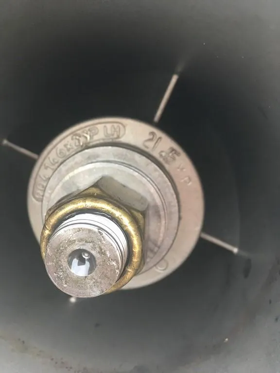 Slide: The Image of Close-up of a mechanical component from a 2019 Onslow Bay 33 Tournament boat. - 35