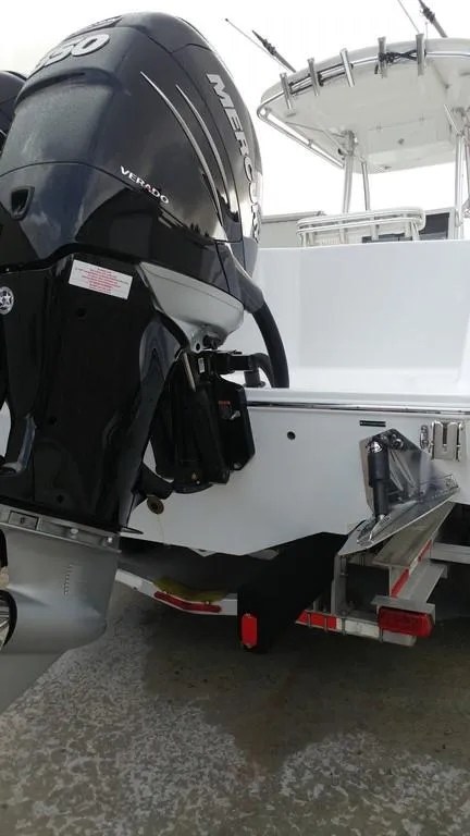 Slide: The Image of 2019 Onslow Bay 33 Tournament boat with powerful Mercury outboard engine. - 42