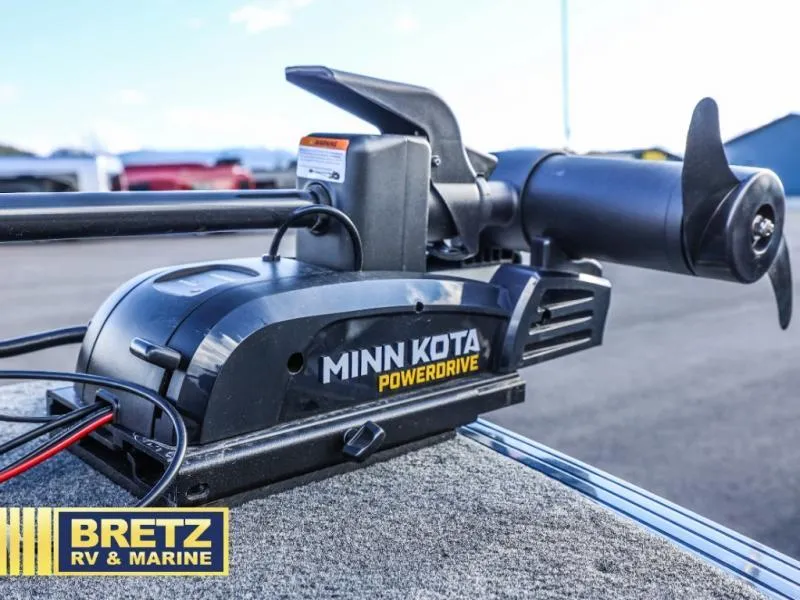 Slide: The Image of Minn Kota PowerDrive motor on Excursion 176 DC, 2025 model, at Bretz RV & Marine. - 16